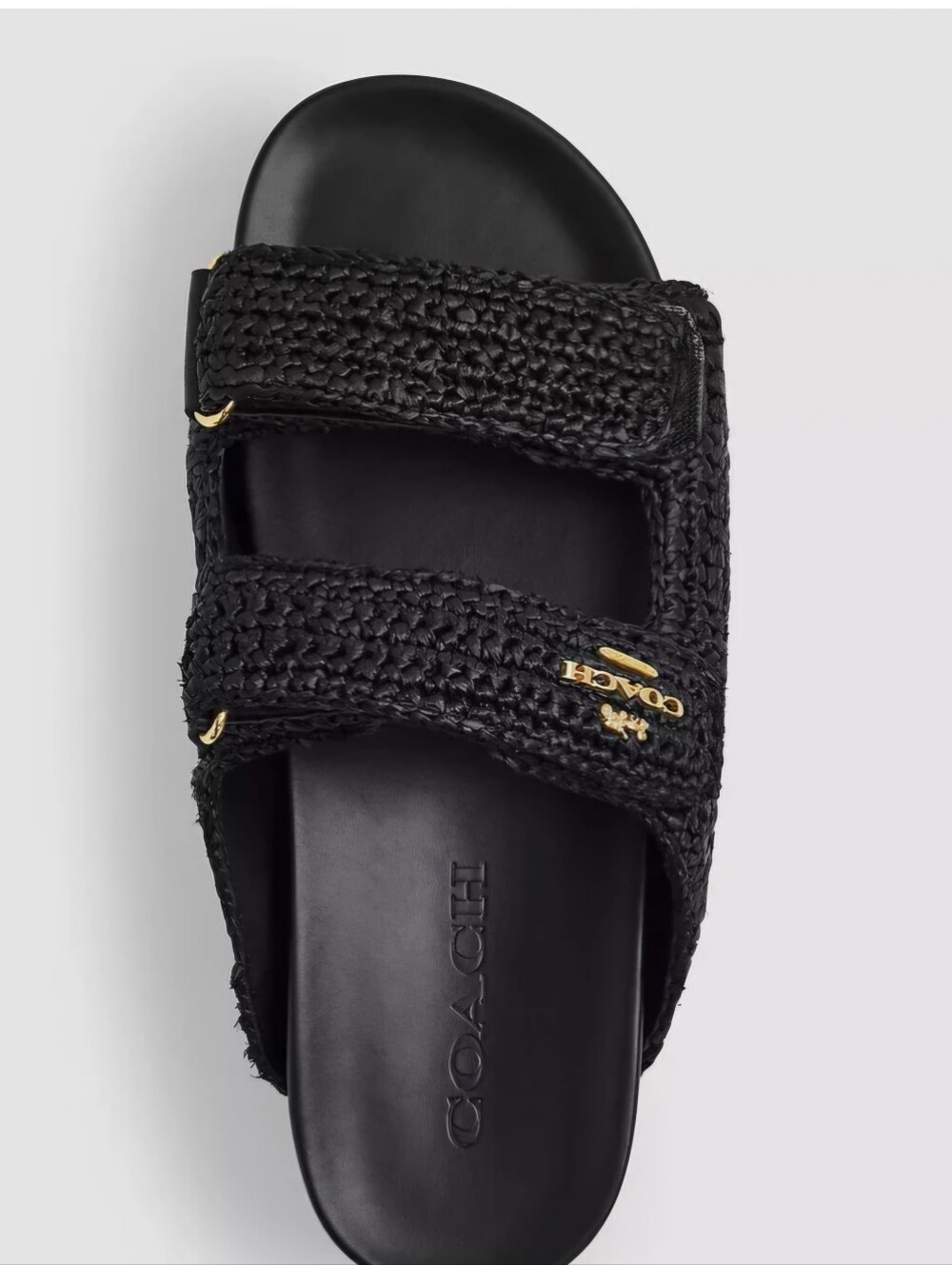 Coach Black Two-Band Platform Slide Sandal